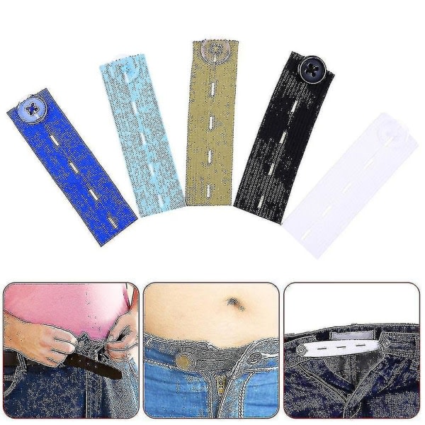 5 stk Elastisk knapp midjeforlengelse bukse Jeans Expander midjebåndsknapp zdq