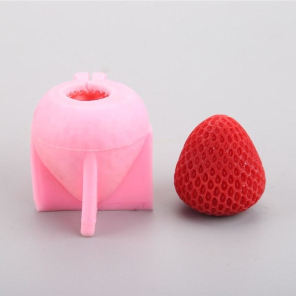 lysform lysforme DIY silikoneform lys 3D jordbær