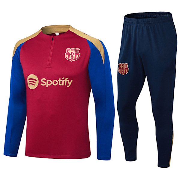 2425 Nya Spanien Portugal Brasilien Vuxen Långärmad Fotbollsträningsuniform Set Barça/Röd-Blå Barça/Red-Blue M