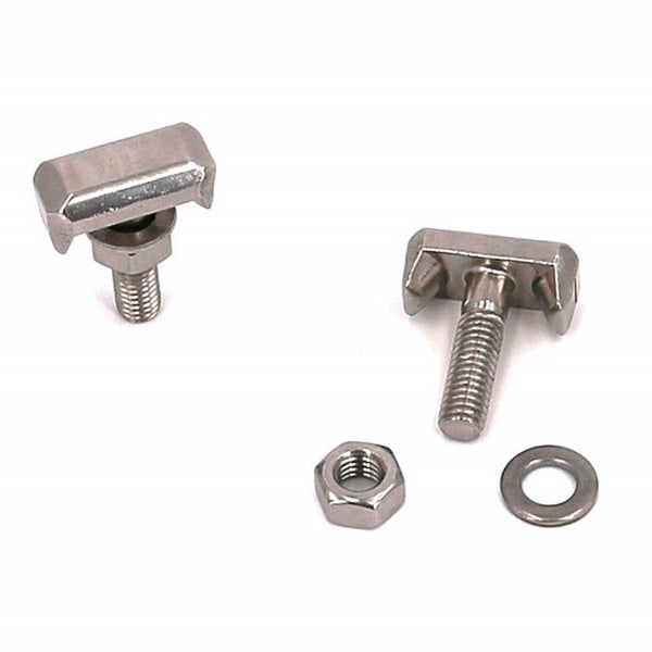 2-pakning 19116852 rustfritt stål bilbatteriterminal T-bolt batterikabelstrammer M6 boltbytte Slitstark SQBB