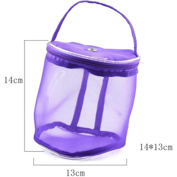 Strikkegarn Opbevaring Taske og Opbevaringspose, Uldstrikkede Organizer Tote Taske Uld Opbevaring, Nylon, Lilla CDQ