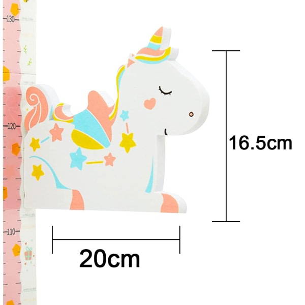 3D Stereo Baby höjd linjal, baby tillväxt höjd diagram med djurform rörlig magnetisk klistermärke Chart-Star Unicorn