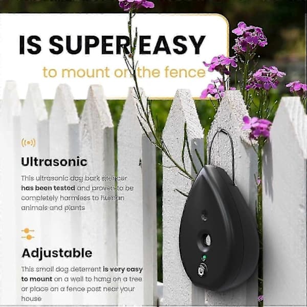 3-level Ultrasonic Bark Control - 23 Meter Range, Outdoor Dog Silencer
