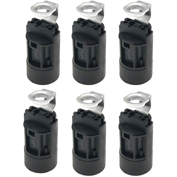 E14 Flammepære Sockel, Termoplast, Sort, Ses 52 mm Høj, 1/8 Ips Hickey-gevind