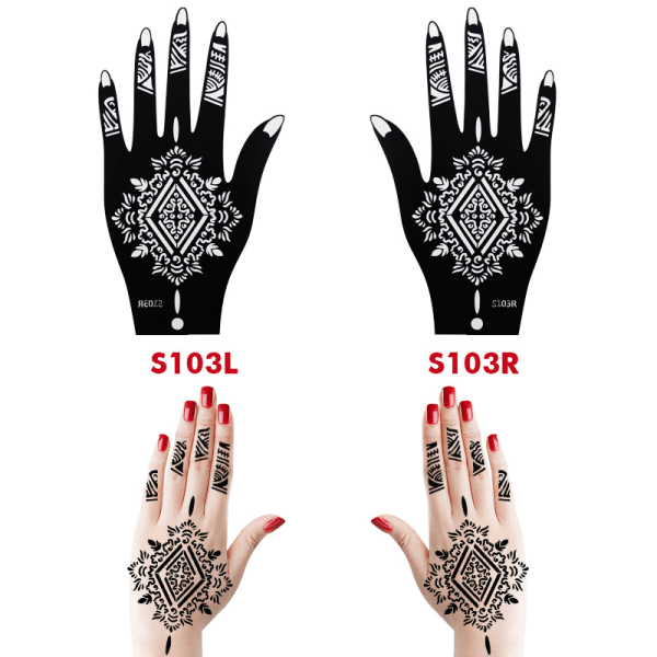 2-delt Henna-mal for midlertidig håndtatovering Kroppskunst S103 SQBB