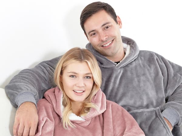 Oversized hettegenser med hette - Filt_tfrf grå gray