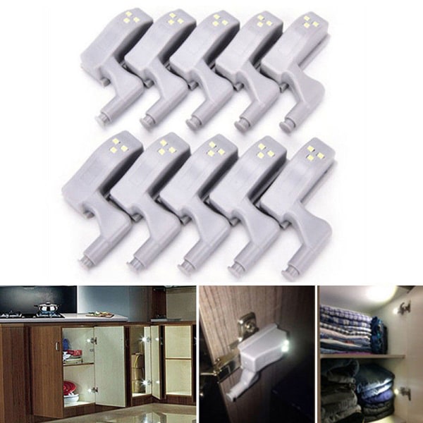 10x LED Smart Sensorlys Køleskab Skab Garderobe Hvid