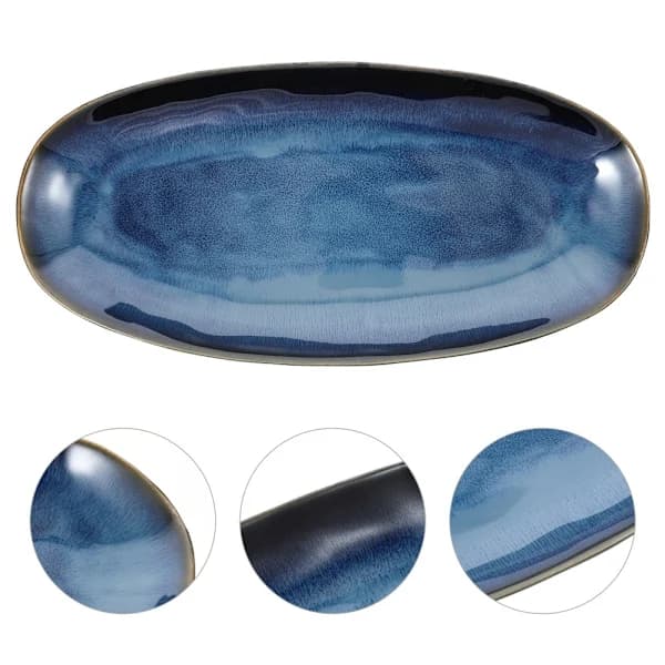 Ceramic Serving Dish Fish Bread Food Dinner Plate Decorative Fruit