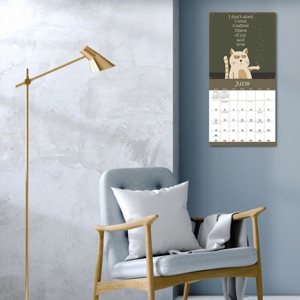 Ett år med snarky katter 2024 Väggkalender / Rolig kattväggkalender