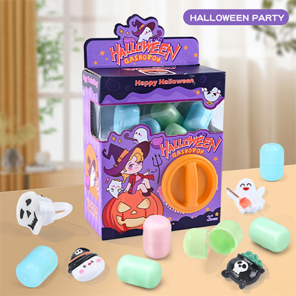Halloween Dekorationer, Gashapon Maskin Leksak, överraskning Mini Blind Box, Jul. Intressant Gashapon Maskin, 6 st Gashapon slumpmässigt matchade C
