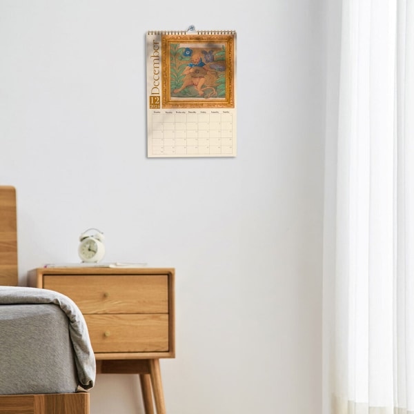Konstig medeltida katter kalender 2024 katt väggkalender roliga katter 11 * 8,5 tum PÅ