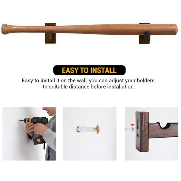 Basebollträ displayfodral, robust basebollträställ, brunt