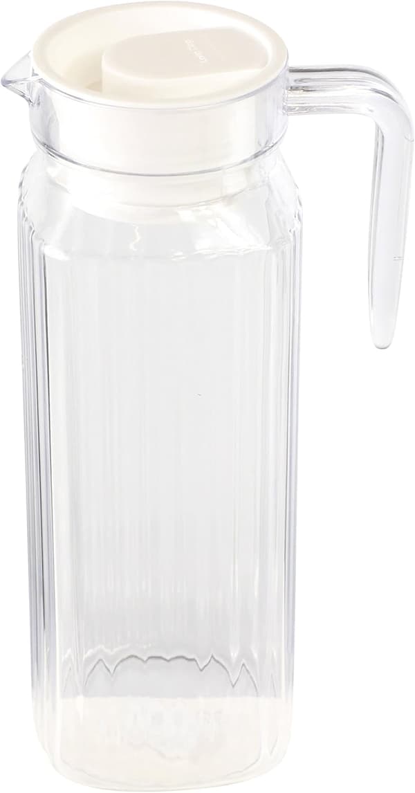 Square Plastic Jug with Lid - 1.1 Litre-tfrf