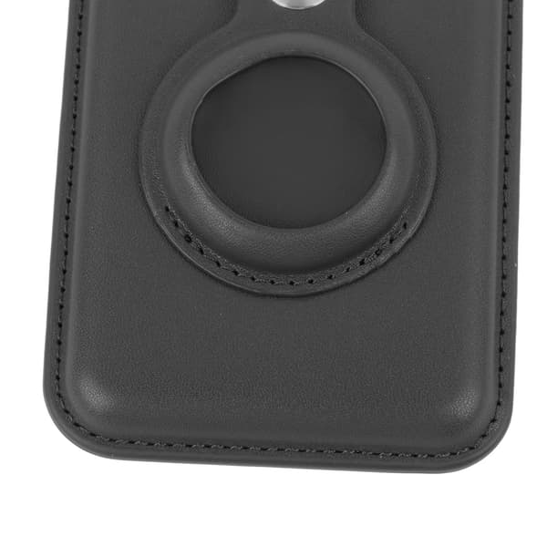 Magnetisk kortholder til Magsafe Tracker Case til IOS Locator 2 i 1 Læderbeskyttelsesetui til Iphone Sort