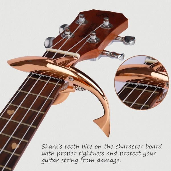 Shark Guitar Capo i zinklegering för akustisk och elektrisk gitarr