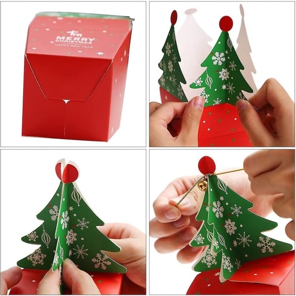 Christmas Cupcake Boxes Presentaskar Presentpåse Xmas Tree Party Favor Dekoration For Barn Party Supplies (10st, Röd) zdq