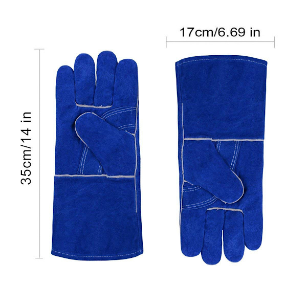 Welding Gloves, Leather, Flexible Design, Reinforced Wing Thumb, Side Slit, For Optimal Performance
