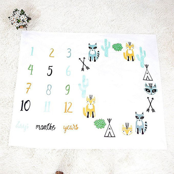 Baby Milestonefilt - Flicka, 100x100cm, Minnesfilt