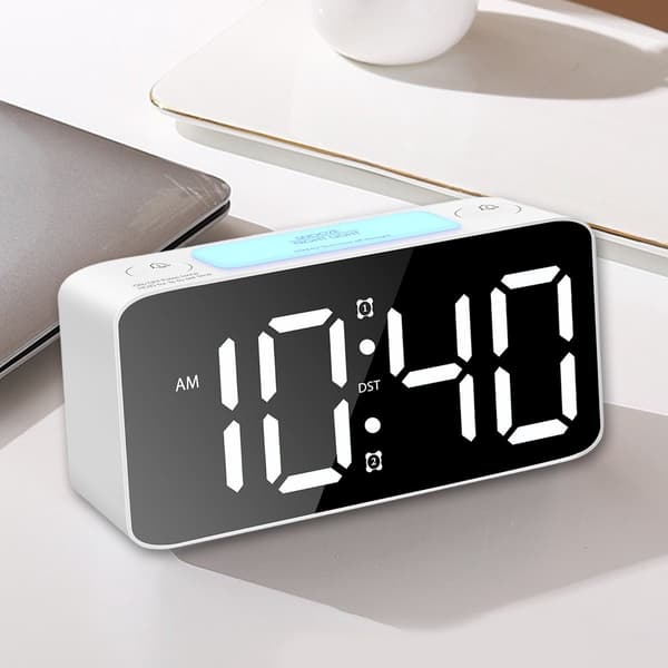 Digital Alarm Clock - Ultrasound - RGB - Night Light - Adjustable Volume - with USB - Charger