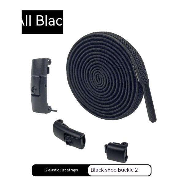Lata människor behöver inte knyta skosnören, och det elastiska trycket är fixerat. Skosnörets spänne är helt svart och 8 mm brett All black/8mm wide