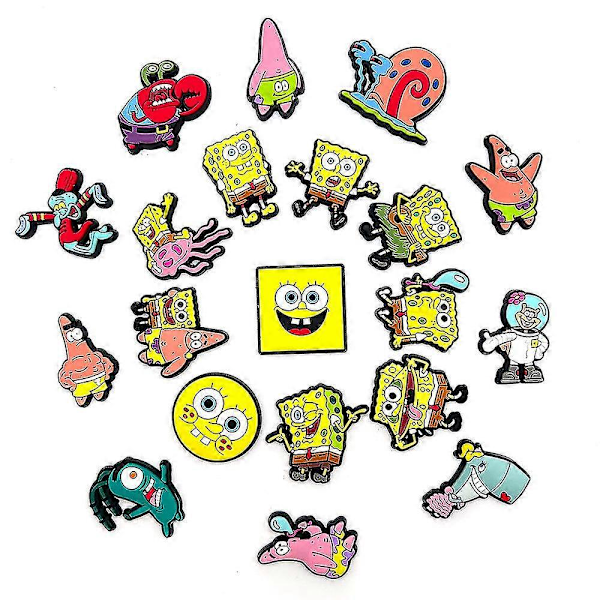 20 stk. SvampeBob Firkant Serien Figurer Strandsko Charms Til Crocs Træsko Sandaler Dekoration Tilbehør Gaver