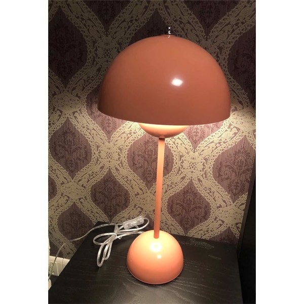 Blomsterpotte sopp LED bordlampe, moderne knopp Macaron bordlampe vintage leselampe ferrous