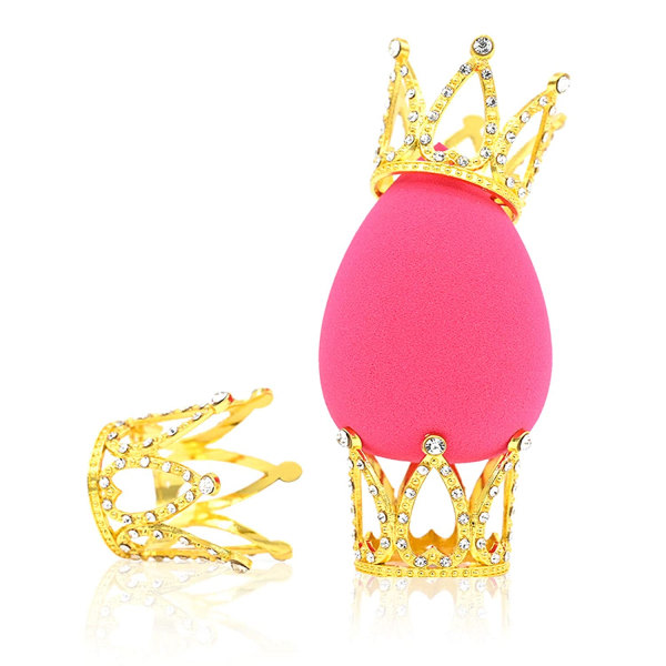 3-pakning Beauty Sponge Blender Holder Tørkestativ Novel Crown Gold