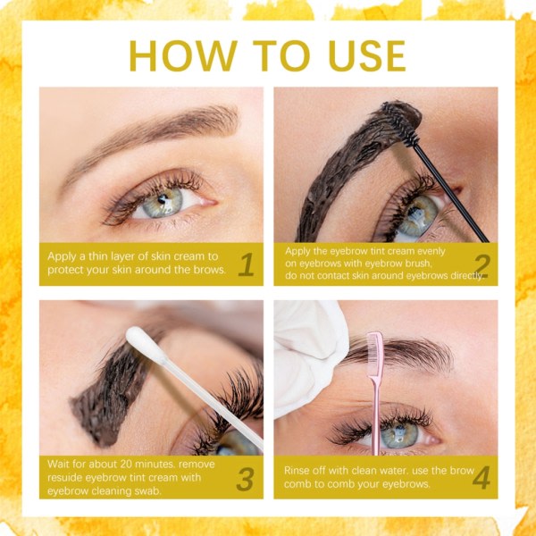 Lash & Brow Color Kit, Professionellt semi-permanent 2-i-1 Ögonfrans & ögonbrynsfärg Kit Långvarig för salong och hemmabruk Brun szq