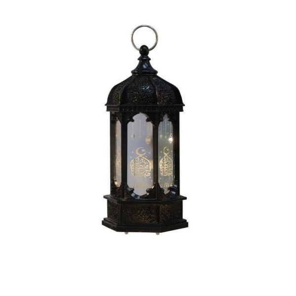 Eid Mubarak LED Vindlygte Ornament Islam Muslim Fest Dekora sort onesize