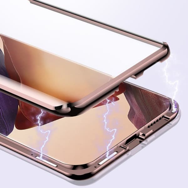 CDQ Magnetisk deksel, dobbeltsidig, kompatibelt med Samsung S23, sølv, SilverCDQ