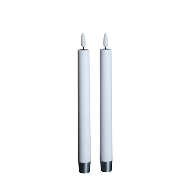 Rustiklys LED hvidt med timer 2-pak 25 cm Vit white