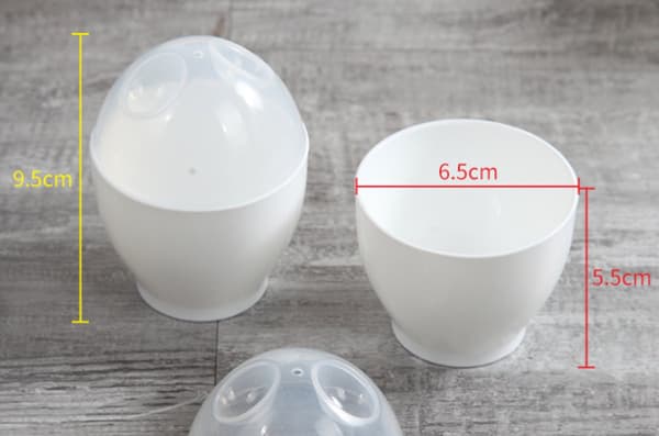 Eggkoker sett med 2 - Mikrobølgesikker - Mini bærbar - Hvit - For rask eggkoking - Perfekt til frokost