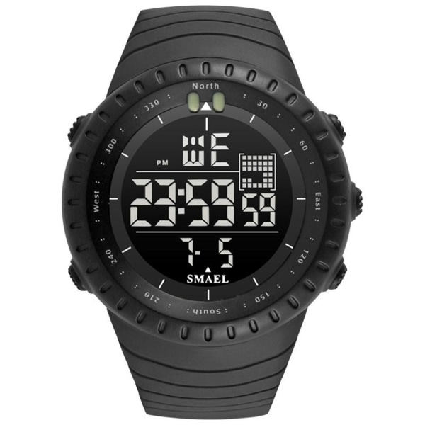 Ur LED Digital Armbåndsur SVART sort black