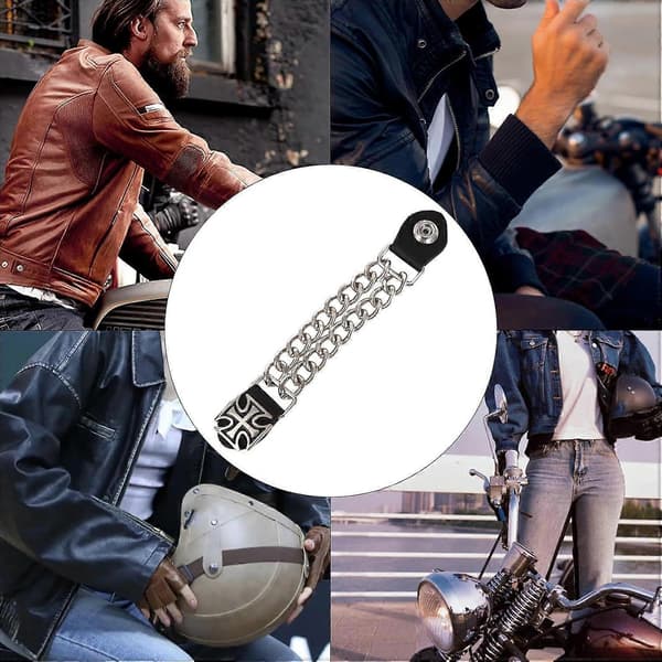 Klassiske vestforlængere til mænd, robuste biker, 2nd Amendment, læder 17,5 cm, sort One size_tfrf One size