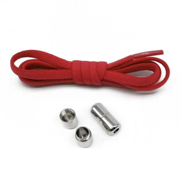 Spetslösa elastiska skosnören - one size - ett par i rött red