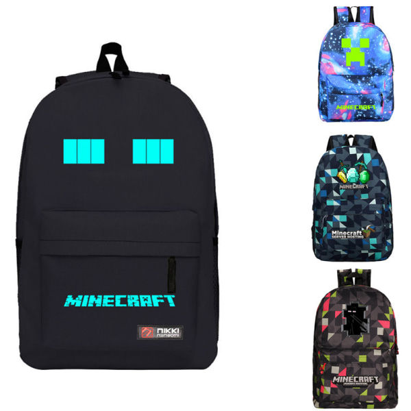 Minecraft ryggsekk studentrucksack Blå rutenett ~ 7 Y