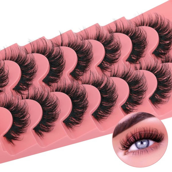 Naturlige Vipper Fluffy Strips Vipper 3D Faux Mink Vipper