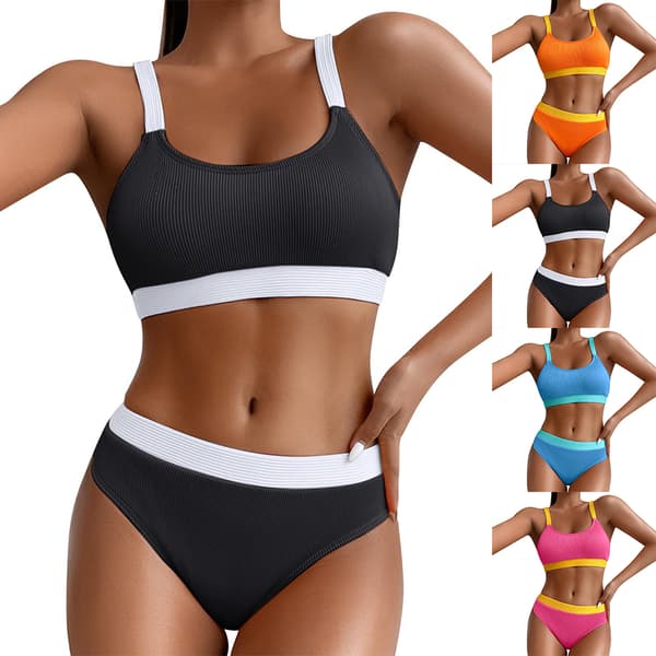 Dam Vadderad Bikini Set Baddräkt Sommar Strandkläder Orange L L Orange