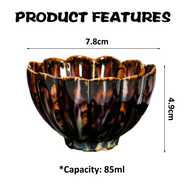 CDQ Master cup tekopp, 85 ml ugnsvänd keramisk enkelkopp, Tianmu ruskea