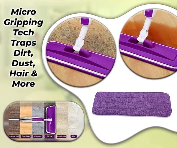 6 stk. - Spraymopprefill - Mopprefill egnet for mopp - Moppesystem - Mikrofiberklut - Mopprefill - Mikrofibermopppute Mopprefill