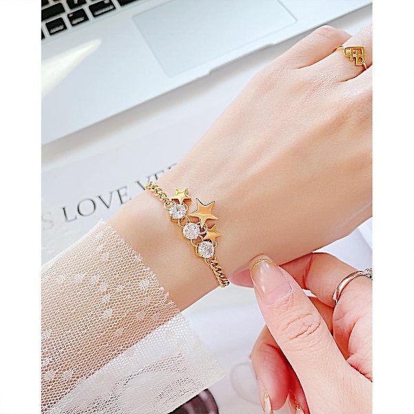 Armband för män - Cuban Link Star Charm Titanium stålarmband för män - WELLNGS
