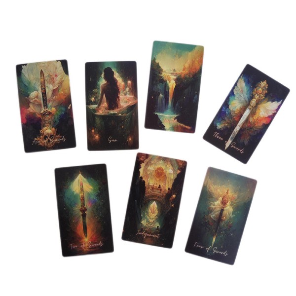 12*7cm Månen Univers Tarotkort Familiefest Br?dspill Div one size one size