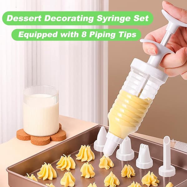 Suuker - Cake Decorating Gun - Reusable - Cake Decorating Set - Piping Nozzles - Icing - Pastry Tip Set - 8 - Nozzles