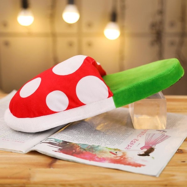 Super Mario tofflor skor, flower tofflor supermario plant plysch One size