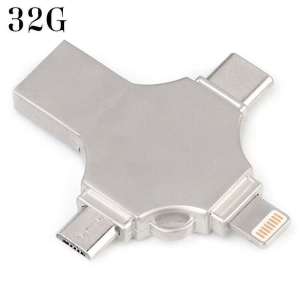 CDQ (32G) 4-i-1-adapter Typ C USB 3.0 Flash Drive Memory Stick