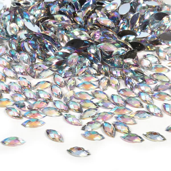 Fargerike Hesteøye Akryl Rhinestones - Kunsttilbehør Hvit White_tfrf