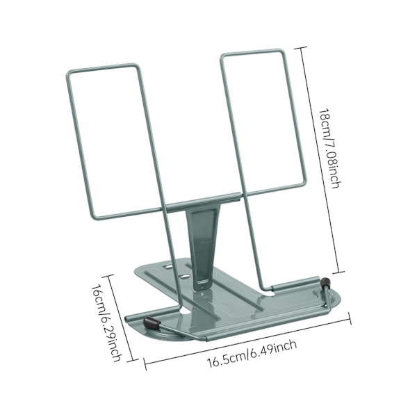 Bokstöd för läsning, Bokstöd för kök, Justerbar metallhållare för skrivbordslärobok Material Tablet Bokstöd för display (Morandi Grön)