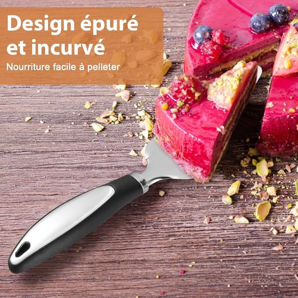 2 pizzahjul og ostespade i rustfritt stål - skarp pizzakutter, ergonomisk håndtak - for pizza, deig