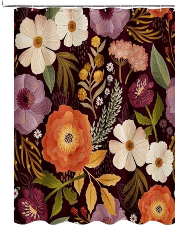 Bohemsk dusjforheng, anti-mugg, vaskbar polyester, 180x200 cm