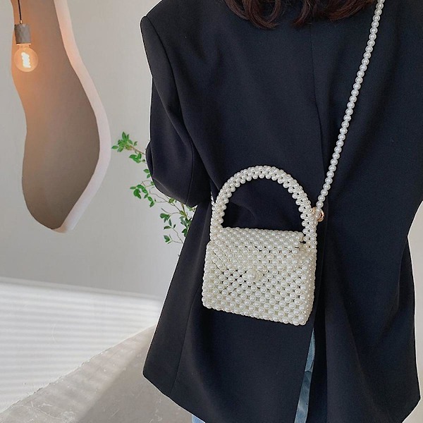 Dame Akryl Perle Clutch Taske Med Rem Til Bryllup Aftenfest